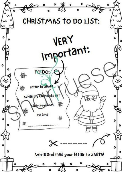 100 Pages of Christmas Activities - ShartrueseColouring Pages