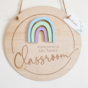 3D Rainbow Teacher Classroom Plaque - ShartrueseTeacher Gift