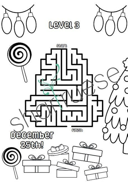 52 Pages of Christmas Maze Activity Pages - ShartrueseColouring Pages