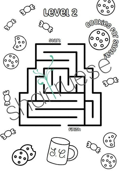 52 Pages of Christmas Maze Activity Pages - ShartrueseColouring Pages