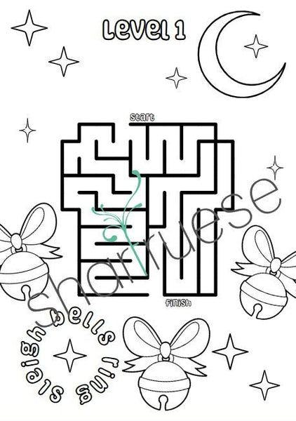 52 Pages of Christmas Maze Activity Pages - ShartrueseColouring Pages