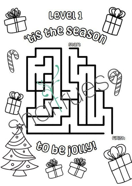 52 Pages of Christmas Maze Activity Pages - ShartrueseColouring Pages