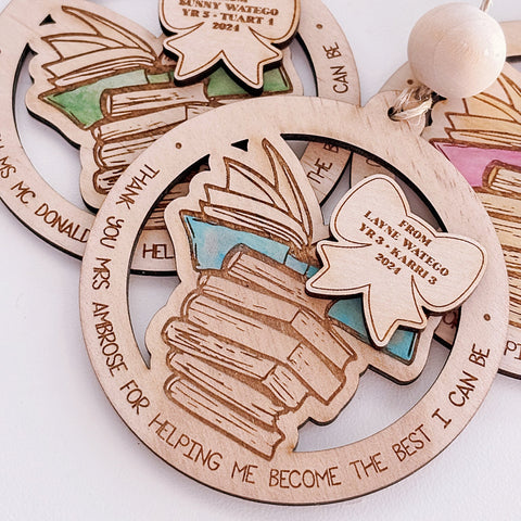 Bookish Teacher Ornaments - ShartrueseChristmas Ornament