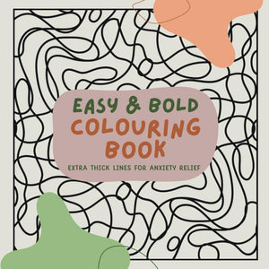 Easy & Bold Colouring Book: Extra Thick Lines for Anxiety Relief - ShartrueseColouring Book
