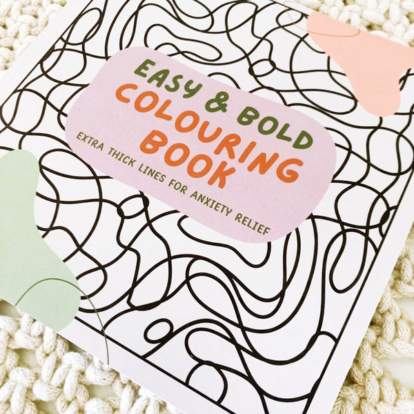 Easy & Bold Colouring Book: Extra Thick Lines for Anxiety Relief - ShartrueseColouring Book