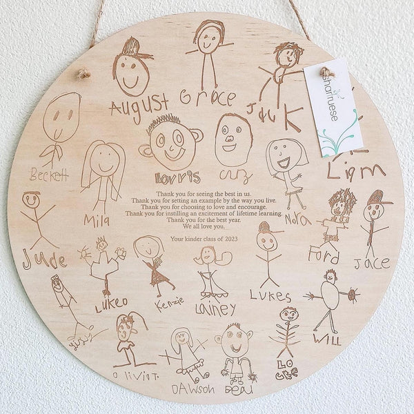 Group Teacher Gift Plaque - ShartrueseKids Sketch Plaque