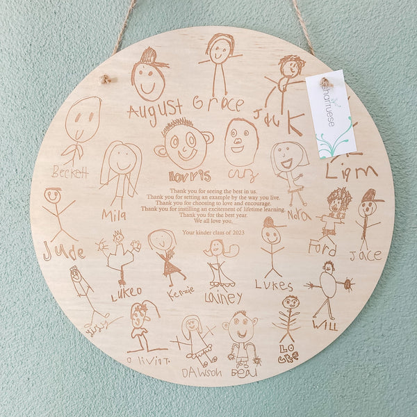 Group Teacher Gift Plaque - ShartrueseKids Sketch Plaque