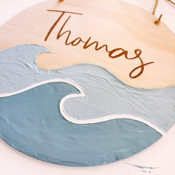 Textured Wave Plaque - ShartrueseTextured Art