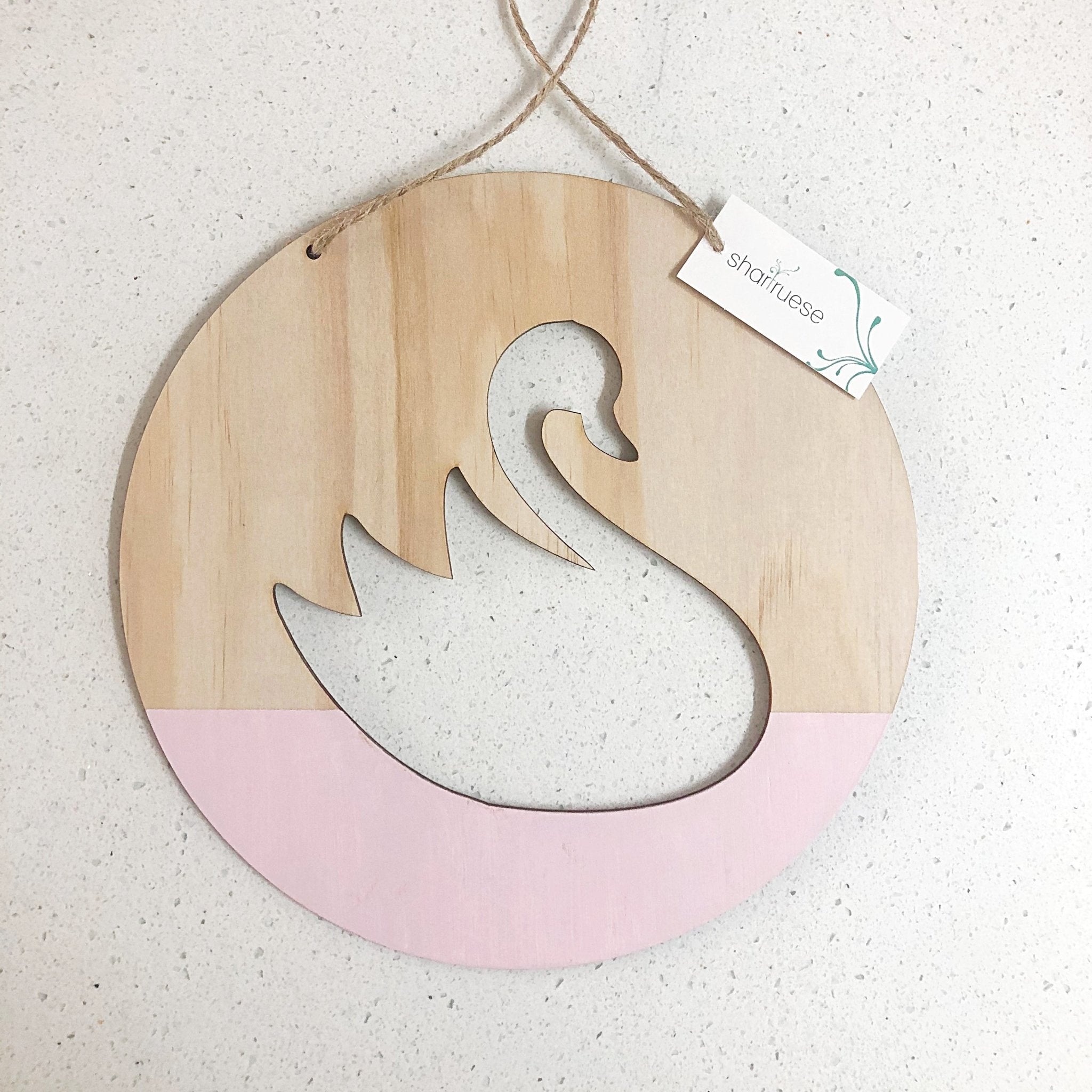 Swan Plaque - Baby Pink - ShartrueseNursery Decor